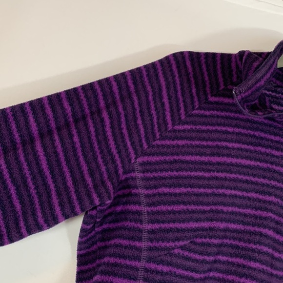 Columbia Purple & Black Striped Fleece Zip Sweater - Picture 3 of 8